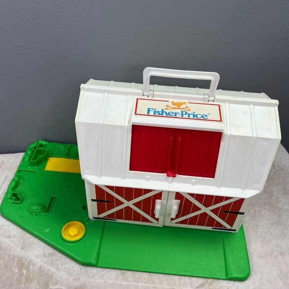 Vintage Fisher Price Little People Farm Barn Moo Door 1999 Chunky - Picture 2 of 9